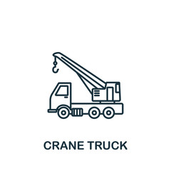 Crane Truck icon. Simple line element Crane Truck symbol for templates, web design and infographics