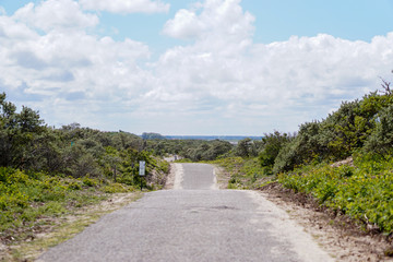 Einsamer Fahrradweg bei Cadzand-Band Zeeland