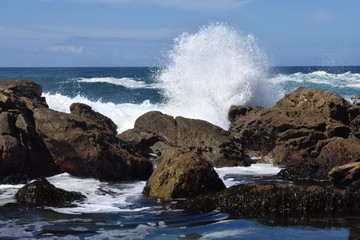 sea breaking on the rocks