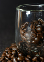 coffee beans in a glass