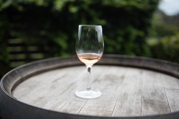 Apero with a glass of wine rose