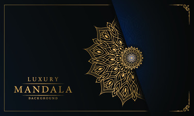 Luxury mandala background with arabesque pattern arabic islamic east style for Wedding card, book cover.	