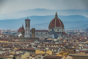 Fototapeta na wymiar The Duomo or Santa Maria del Fiore in Florence, Tuscany, Italy.