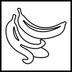 isolated illustration of a banana in black in vector