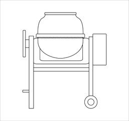 construction concrete mixer. illustration for web and mobile design.