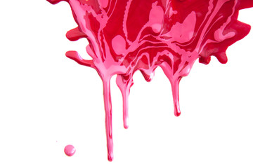 Colorful drops of paint on a white background