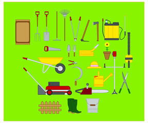 gardening gardening tool kit. illustration for web and mobile design.