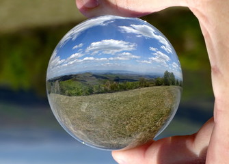 spring mountain panorama by globe