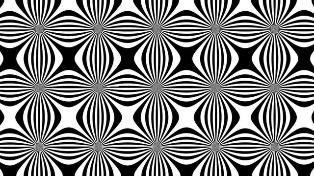 Moving geometric black and white shapes. Seamless looping footage.