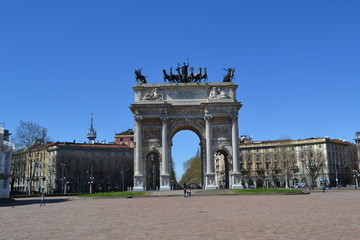 triumphal arch in  milan italy 