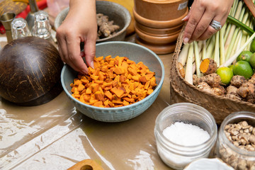 jamu herbal drink spice ingredient close up