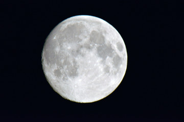 Shooting the moon on a summer evening in the Vosges region of France 