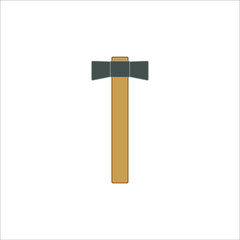 mason hammer construction site. illustration for web and mobile design.