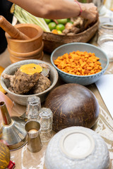 jamu herbal drink spice ingredient close up