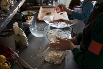 Cooking action brothers cooking at home