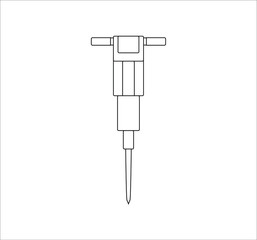 hydraulic hammer on site. illustration for web and mobile design.