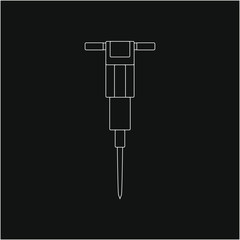 hydraulic hammer on site. illustration for web and mobile design.
