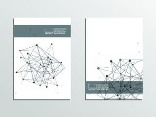 Cover for book, magazine, flyer. Communication lines vector graphics. Template A4.
