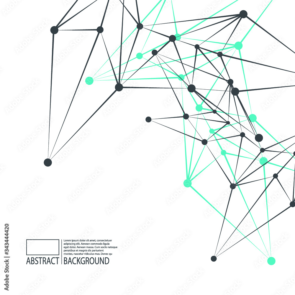 Aufkleber internet connection, dot lines. communication polygons, vector graphics