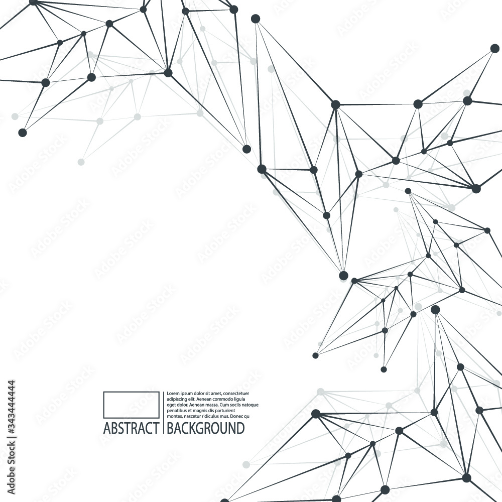 Aufkleber internet connection, dot lines. communication polygons, vector graphics