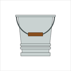 gardening metal bucket. illustration for web and mobile design.