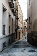 Empty Narrow Street in Historical Centre of Madrid
