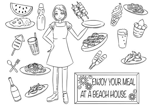 海の家 食べ物 イラスト 手書き Stock Vector Adobe Stock 海の家 食べ物 イラスト 手書き Stock Vector Adobe Stock