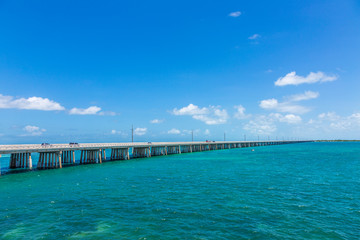 Fototapeta na wymiar old seven mile bridge in the keys near key west, Bahia Honda, Bahia Bay State Park, Florida Keys, Florida, USA