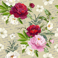 pattern with peonies