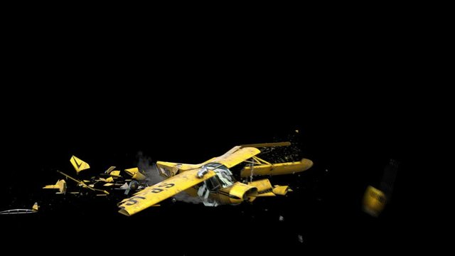 Plane Crash with Alpha Channel
