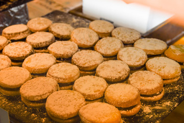 Traditional British pastry specialties for sale at the market