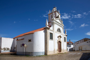 view to parish church in  Alcantarilha in Portugal