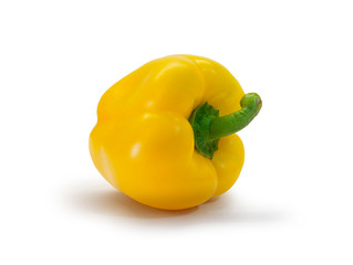 Yellow bell pepper isolated on white background	
