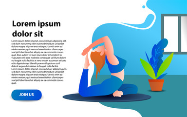 Yoga flat illustration design