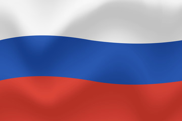 Vector realistic flag of Russia. Can be used for design as a background, icon or texture.