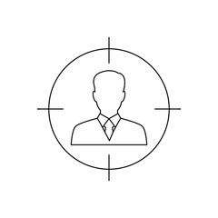Target audience icon.  user icon. Aim people icon