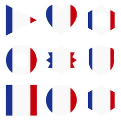 Fototapeta premium Set of nine form France. Vector icons. National flag of the