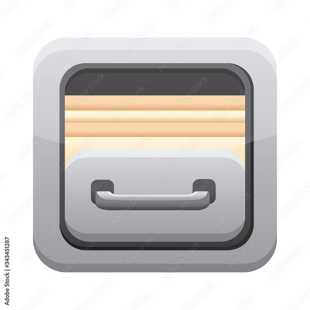 Poster files cabinet app button menu isolated icon