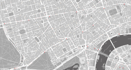 Fototapeta premium Detailed map of Mayfair, Soho, Holborn – London UK