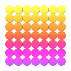 3Dレンダリングによるカラフルな歯車のパターンのイラスト