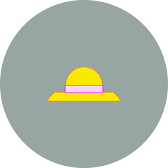 gardening straw hat. illustration for web and mobile design.