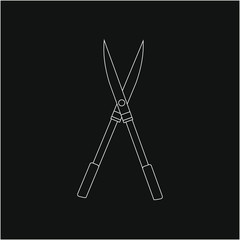 gardening hedge trimmer scissors. illustration for web and mobile design.