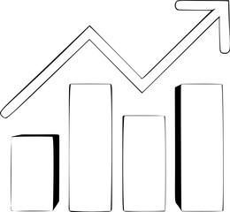 Growth chart icon. Grow diagram flat vector illustration. Busine. Graph Icon for Web Design