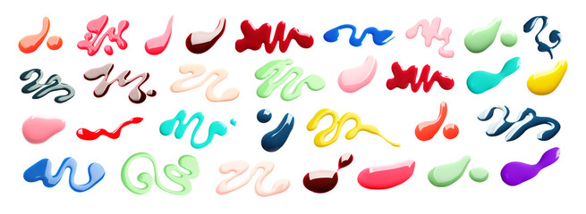 Set of different nail polishes on white background. Banner design