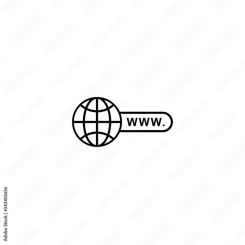 Poster go to web icon vector. world icon, globe icon vector