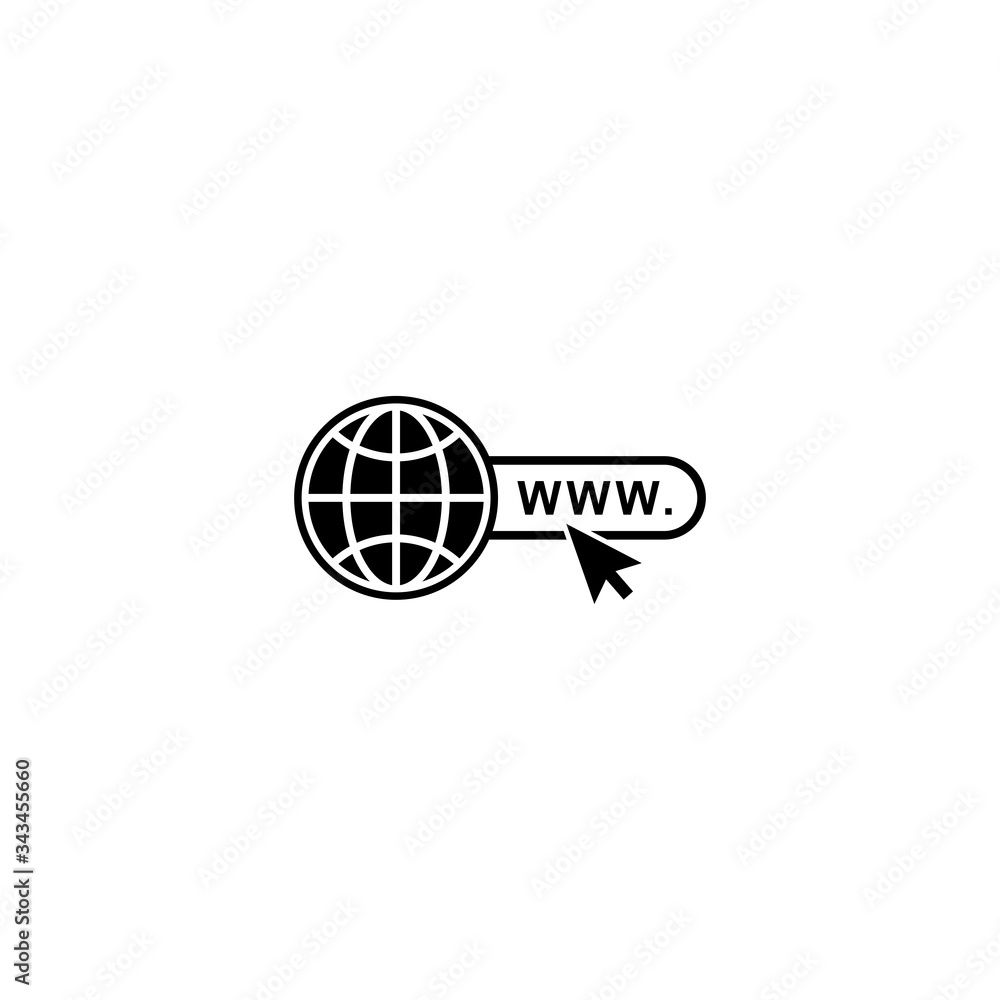 Poster go to web icon vector. world icon, globe icon vector