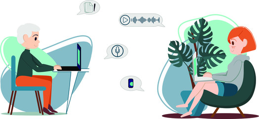 
work at a computer, work from home, study remotely