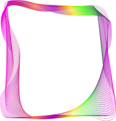frame for cards and invitations from multi-colored curved lines with a place for your text