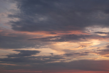 Fototapeta na wymiar Dramatic sunset sky. Cloudy sky as a background.