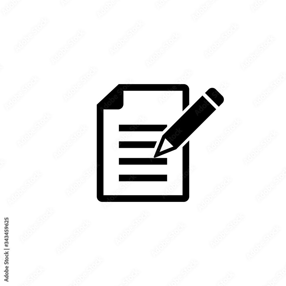 Poster write icon, write sign and symbol vector design